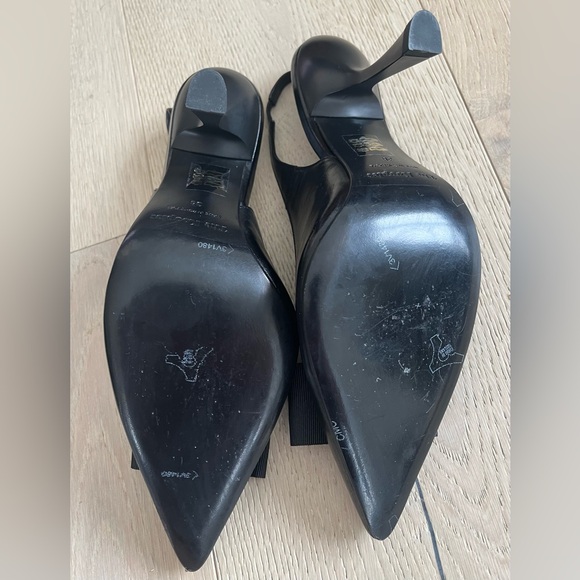 NIB The Kooples Black Leather Slingback Pumps 38 / 7